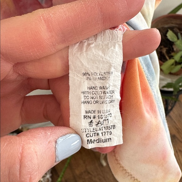 Tie Dye Babydoll Flutter Sleeve Top - Picture 5 of 6